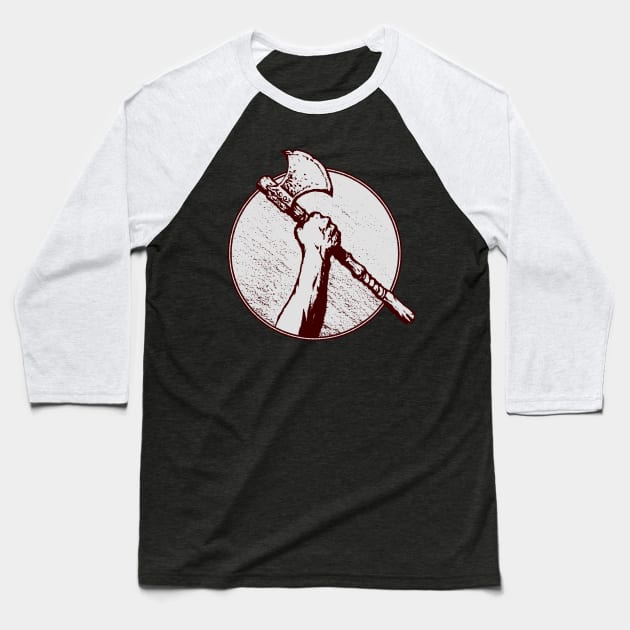 Fist And Axe Raised Baseball T-Shirt by CreatorJ